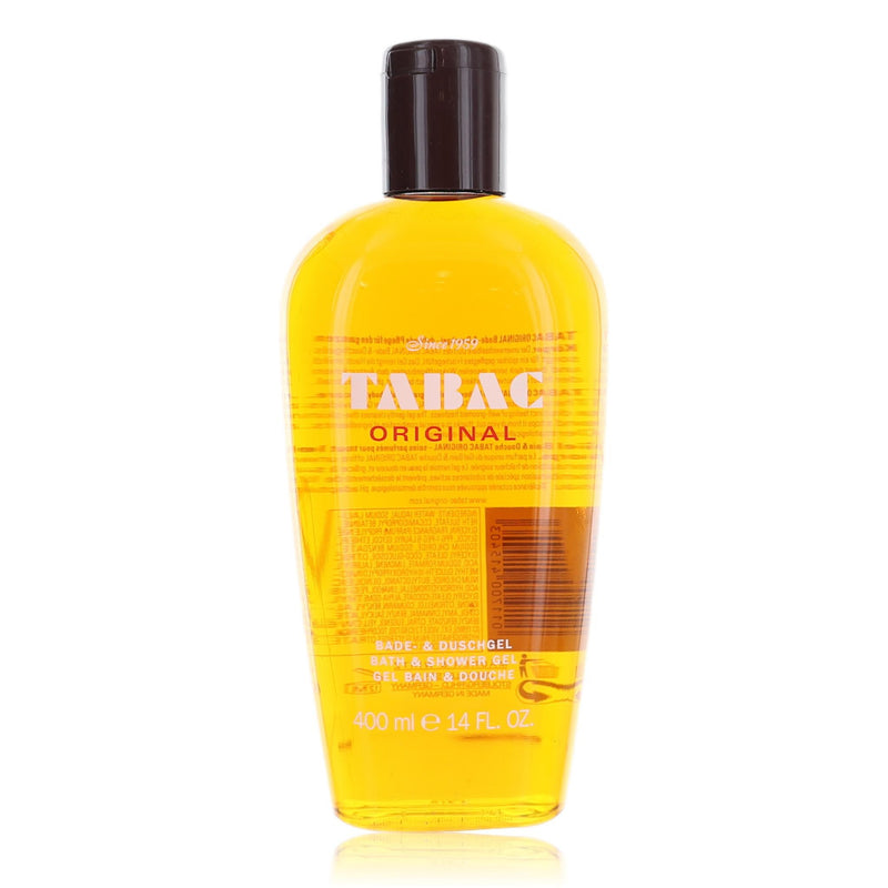 Maurer & Wirtz Tabac 14 oz bath and shower gel bottle with black and gold packaging and label.