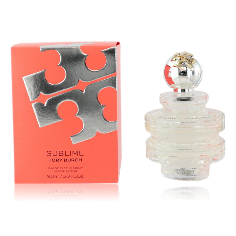 Sublime by Tory Burch 3 oz women's Eau de Parfum spray bottle with elegant packaging and stylish cap.