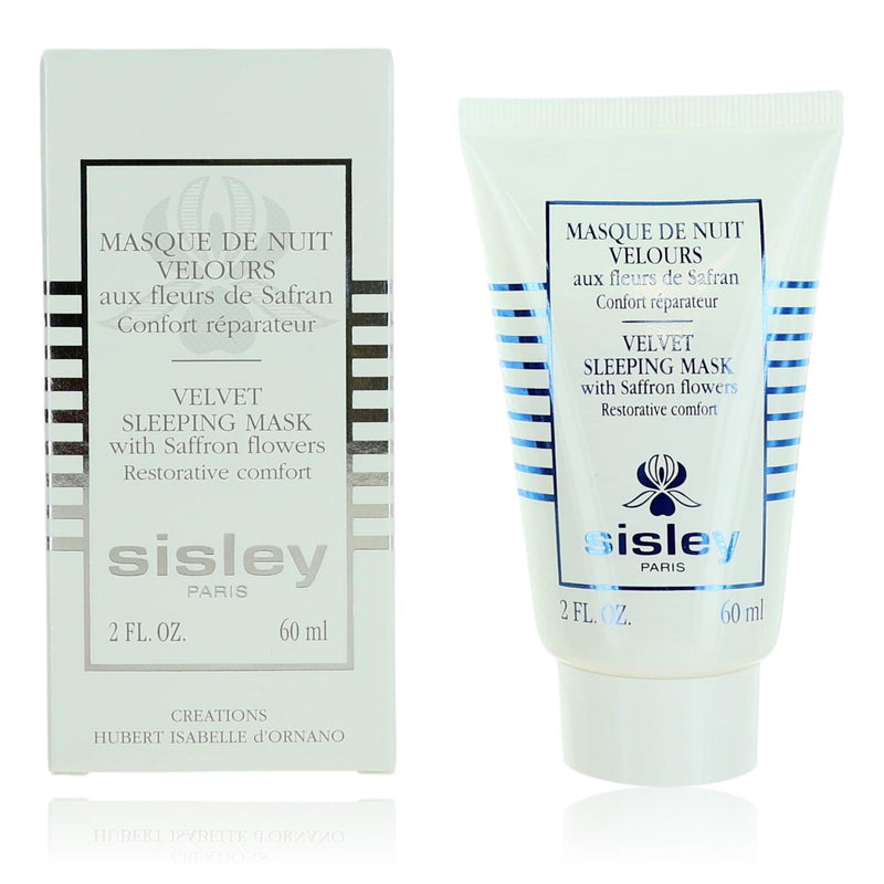 Sisley Velvet Sleeping Mask in 2 oz jar, creamy physical mask designed for overnight skin hydration and rejuvenation.