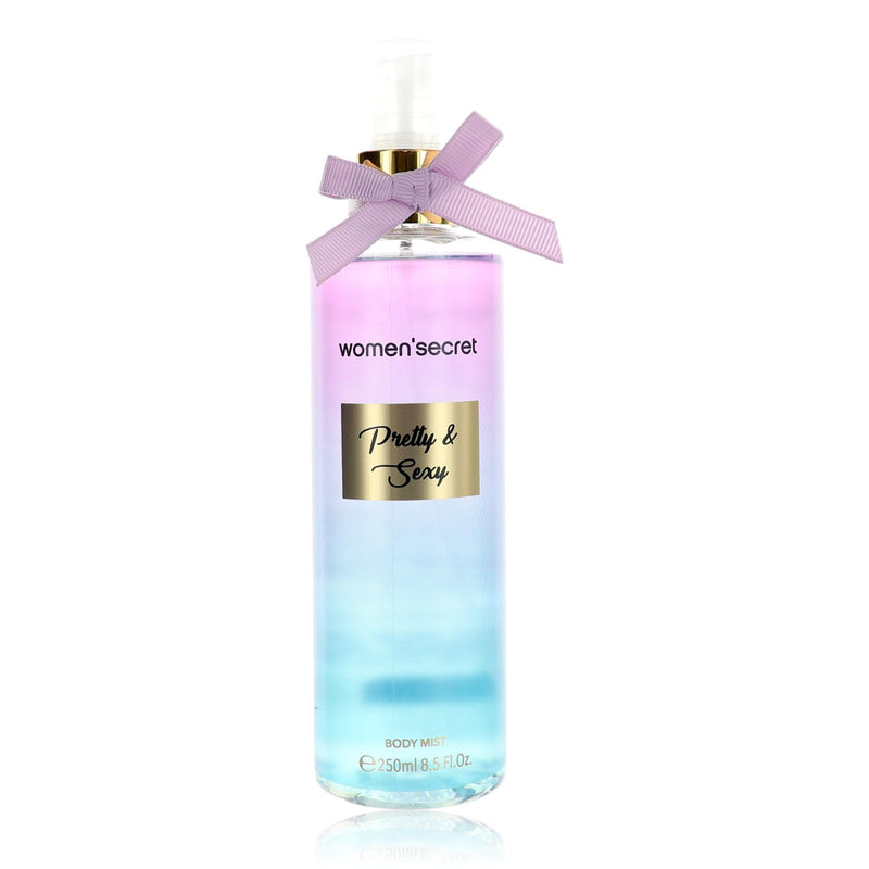 Women'Secret Pretty & Sexy 8.5 oz body mist for women, featuring a sleek bottle with floral and feminine design.