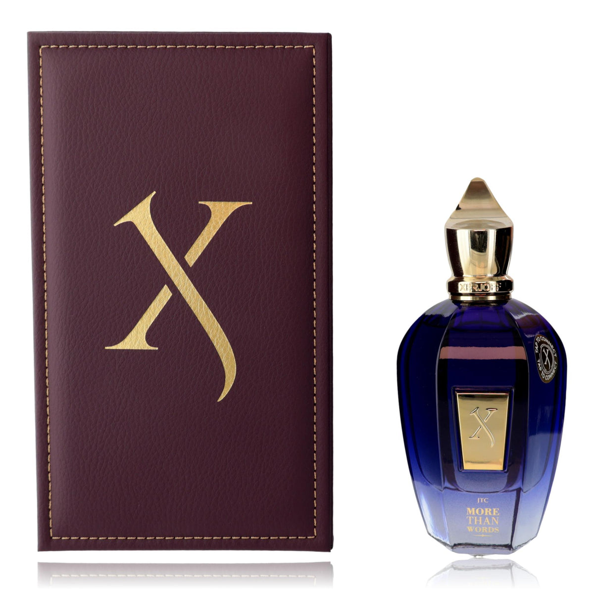 Xerjoff More than Words 3.4 oz unisex EDP spray, elegant perfume bottle with sleek design and silver accents.