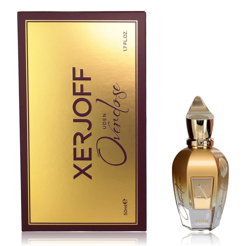 Unisex Xerjoff Uden Overdose 1.7 oz perfume spray bottle with elegant packaging.