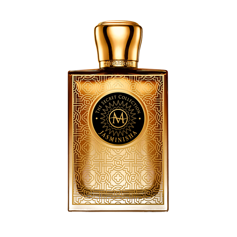 Jasminisha Moresque perfume bottle from Online Warehouse, 2.5 oz, elegant glass container with floral design.