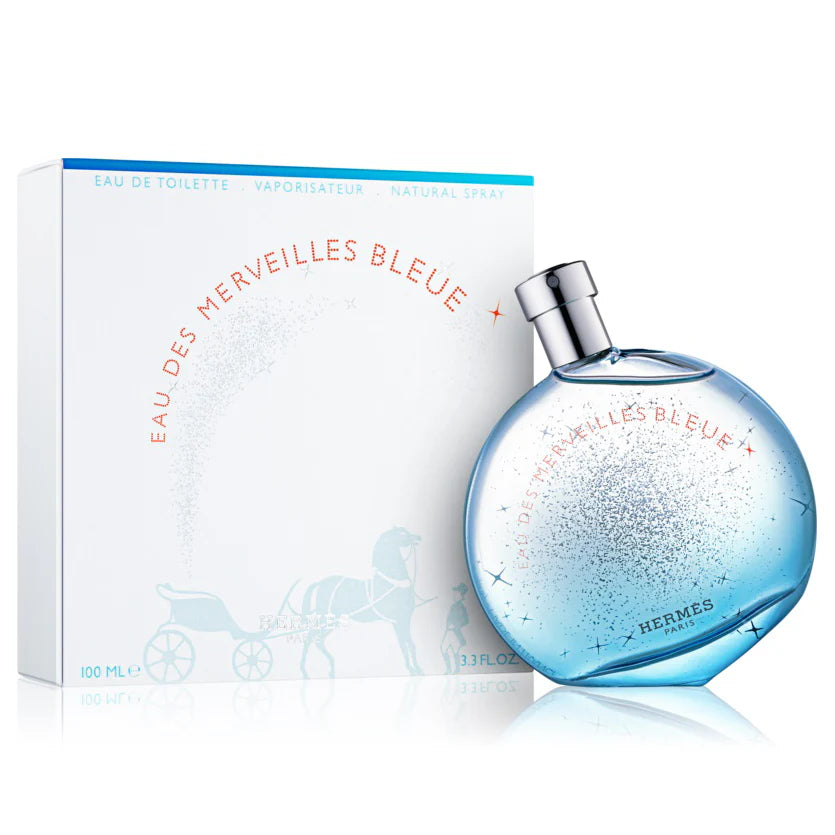 Eau Des Merveilles Bleue by Hermes, 3.3 oz Eau De Toilette Spray for Women