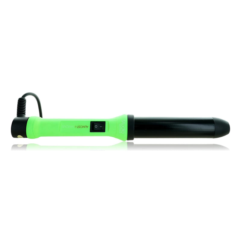Almost Famous Studio Series Pastels 32 mm Curling Wand in Spring Fling color, shown with the wand and its pastel pink and blue design.