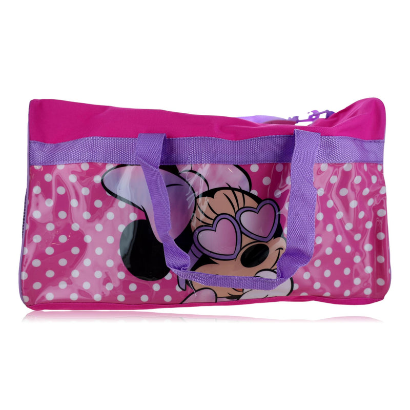 Disney Minnie Mouse duffle bag for kids featuring Minnie Mouse design, perfect for travel or gym use.