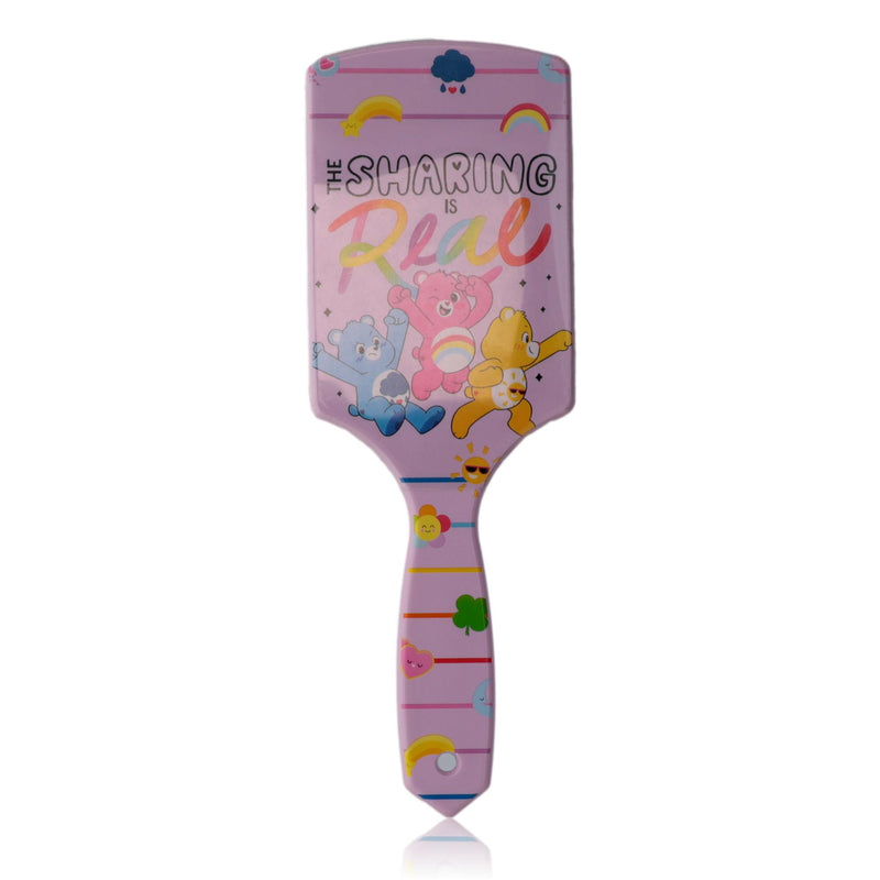 Care Bears kids' hair brush featuring colorful Care Bears design, ideal for gentle styling and detangling children's hair.