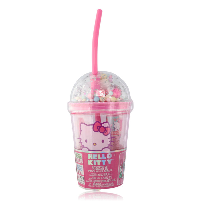 Hello Kitty 4-piece tumbler set for kids featuring Hello Kitty character and colorful designs on each tumbler.