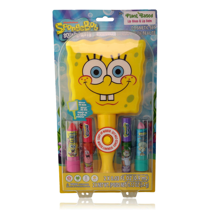 Spongebob Squarepants cosmetic set for kids, featuring colorful bath and beauty products with Spongebob character designs.