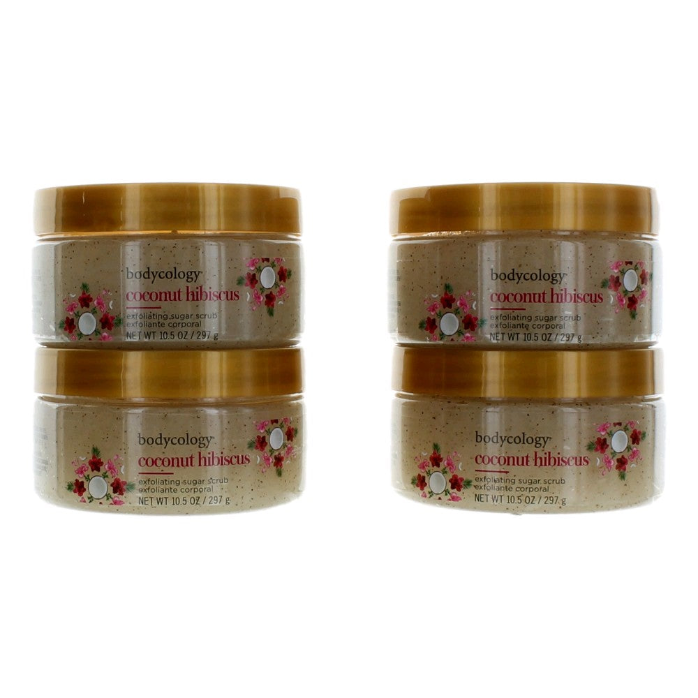 Coconut Hibiscus, 4 Pack of 10.5oz each Exfolianting Sugar Scrub women - Pertinacia Perfume