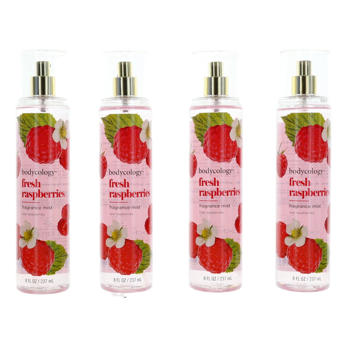 Fresh Raspberries by Bodycology, 4 Pack 8 oz Fragrance Mist for Women - Pertinacia Perfume