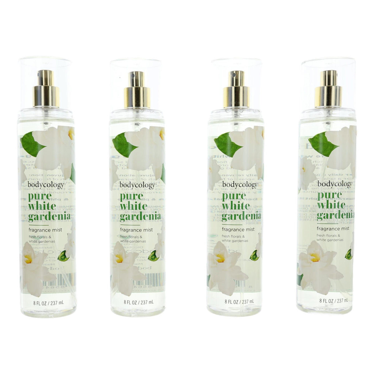 Pure White Gardenia by Bodycology, 4 Pack 8 oz Fragrance Mist women - Pertinacia Perfume