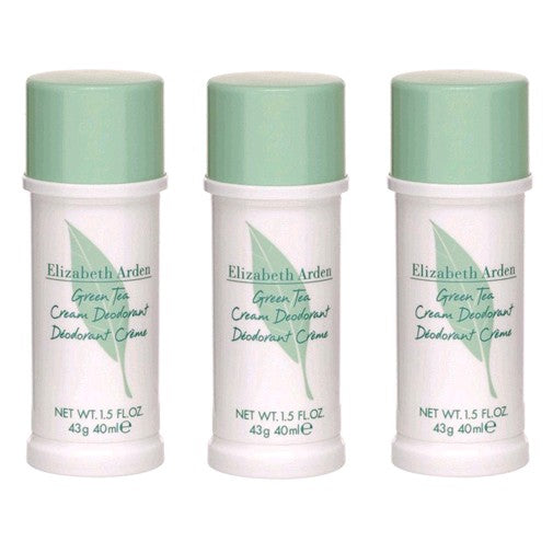 Green Tea by Elizabeth Arden, 3x1.5oz (4.5oz total) Cream Deodorant women - Pertinacia Perfume