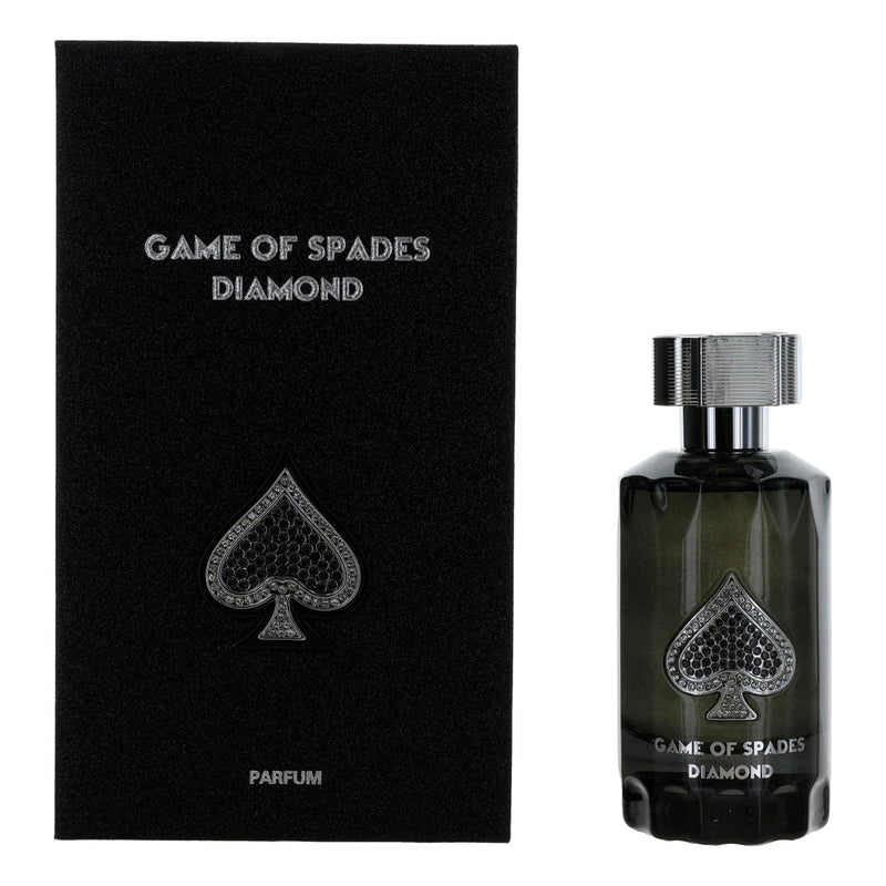 Jo Milano Game of Spades Diamond 3 oz unisex parfum spray, elegant bottle design with a luxurious, sophisticated appearance.