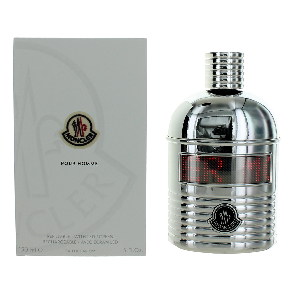 Moncler Pour Homme by Moncler, 5oz Refillable EDP Spray men with LED Screen - Pertinacia Perfume
