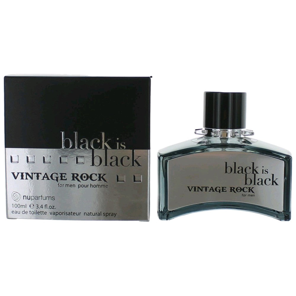 Black is Black Vintage Rock by NuParfumes, 3.3 oz EDT Spray for Men - Pertinacia Perfume