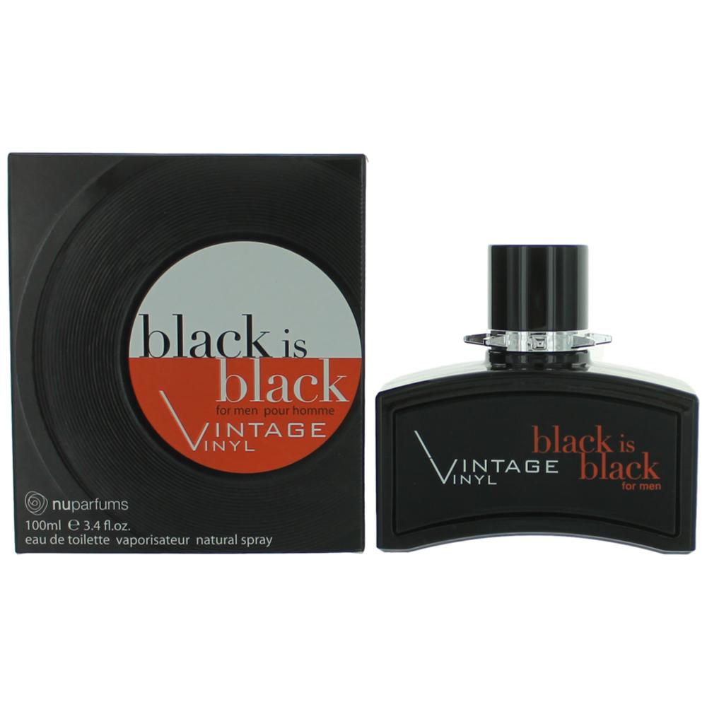 Black is Black Vintage Vinyl by NuParfums, 3.4 oz EDT Spray for Men - Pertinacia Perfume