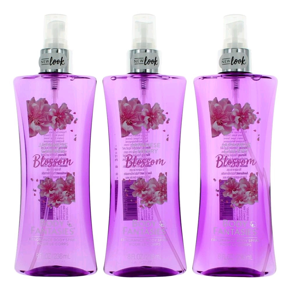 Japanese Cherry Blossom by Body Fantasies, 3 Pack 8oz Fragrance Body Spray women - Pertinacia Perfume