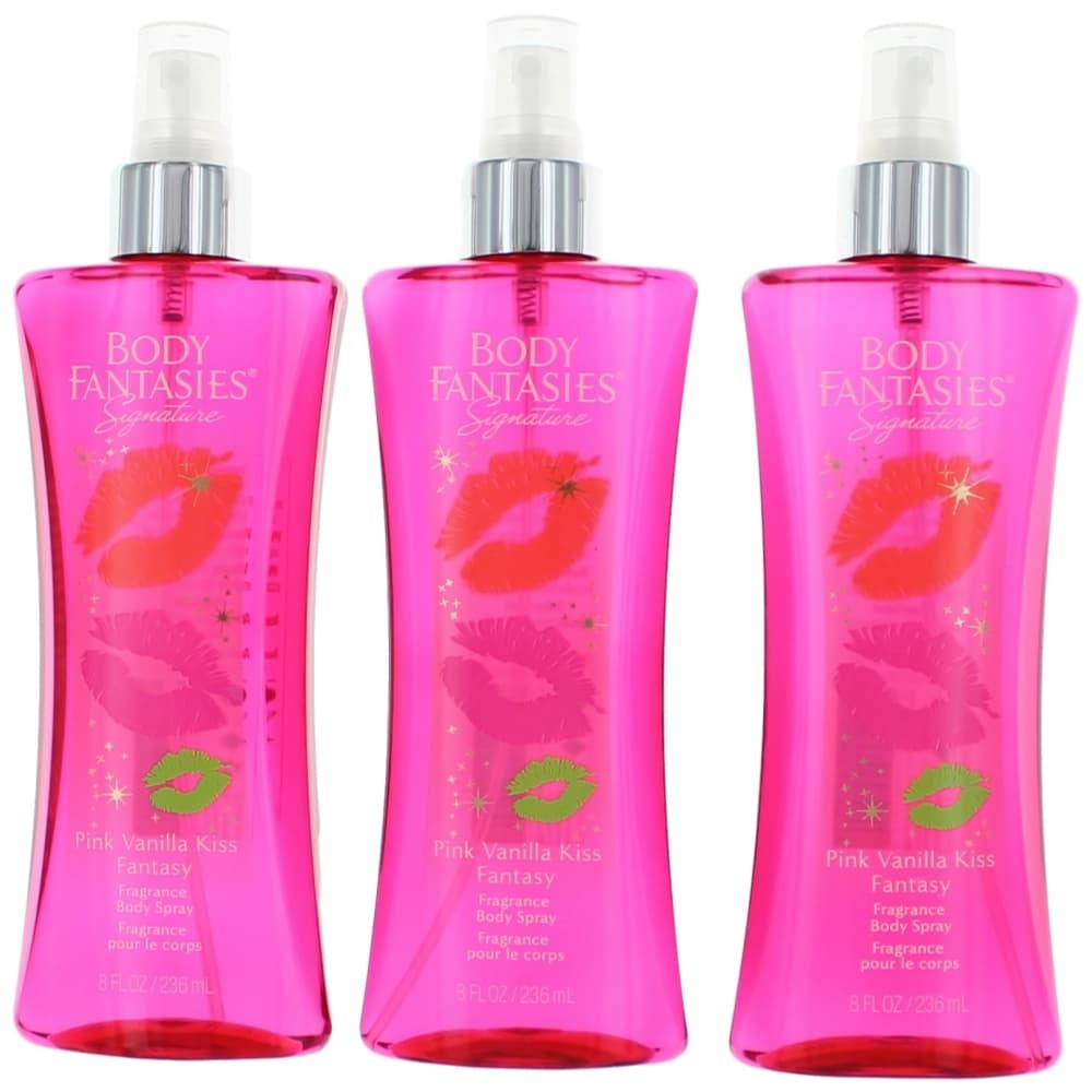 Pink Vanilla Kiss Fantasy , 3 Pack 8oz Fragrance Body Spray women - Pertinacia Perfume