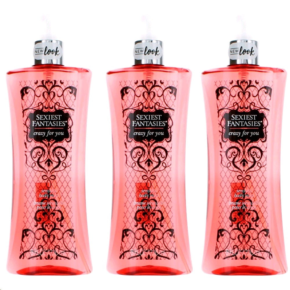 Sexiest Fantasies Crazy for You by Parfums De Coeur, 3 Pack 8oz Body Mist women - Pertinacia Perfume