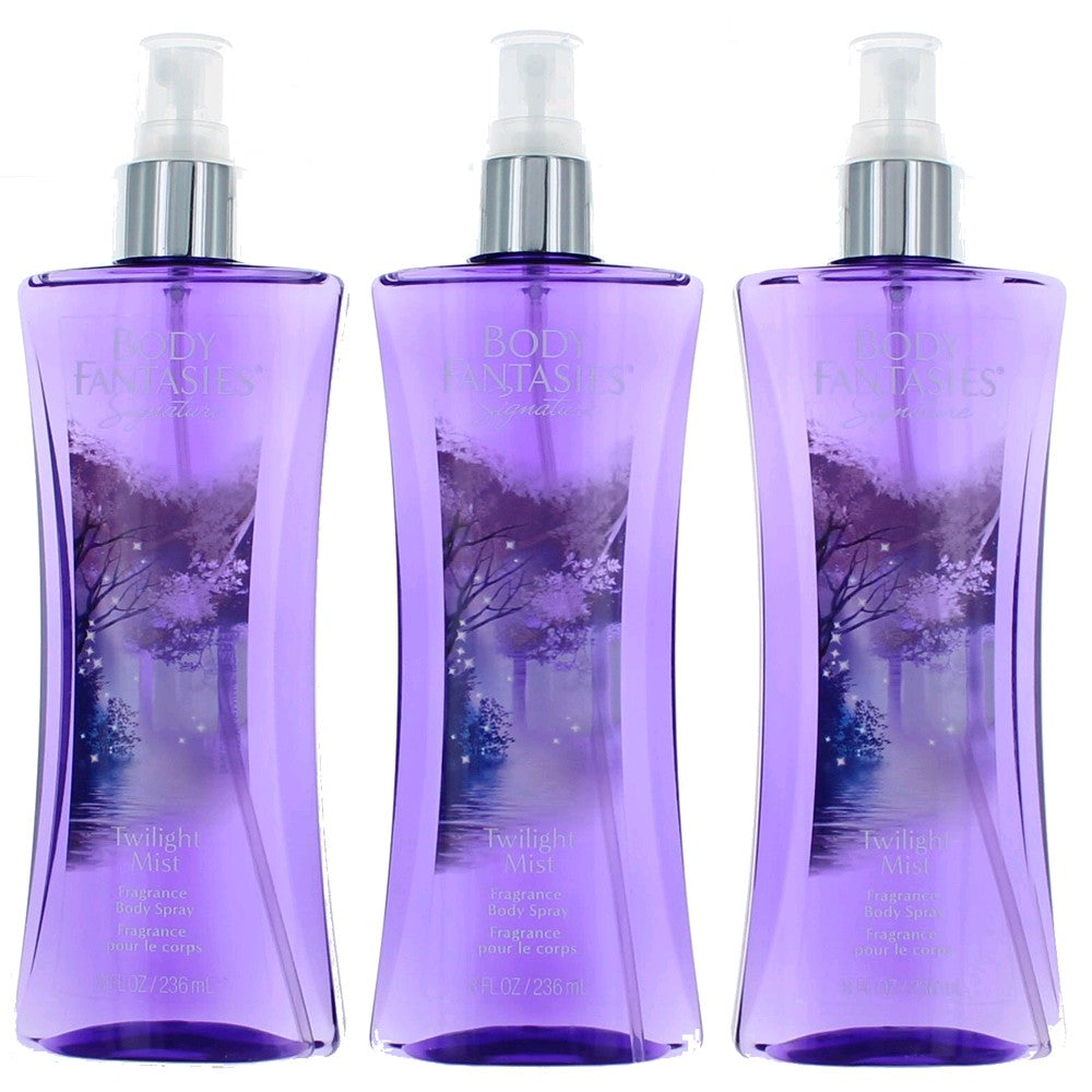 Twilight Mist by Body Fantasies, 3 Pack 8oz Fragrance Body Spray women - Pertinacia Perfume