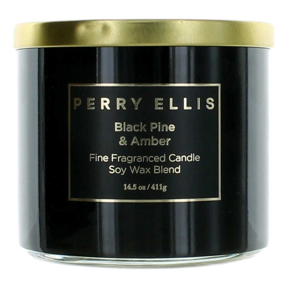 Perry Ellis 14.5 oz Soy Wax Blend 3 Wick Candle - Black Pine & Amber - Pertinacia Perfume
