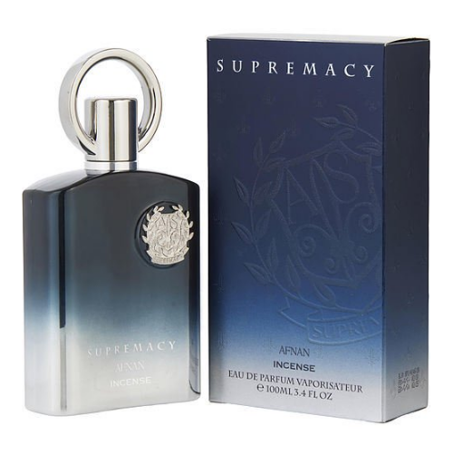 Afnan Supremacy Incense Eau De Parfum 3.4 oz bottle, elegant perfume with a sleek design, representing Afnan fragrance by Pertinacia.