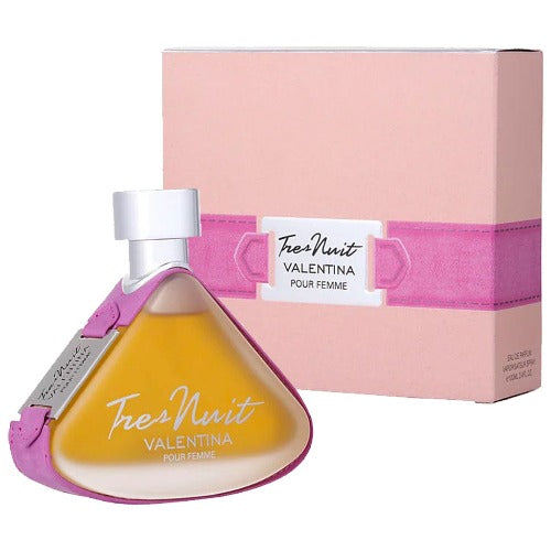 Armaf Tres Nuit Valentina Eau De Parfum 3.4 oz bottle with elegant packaging, featuring the Pertinacia Perfume branding.