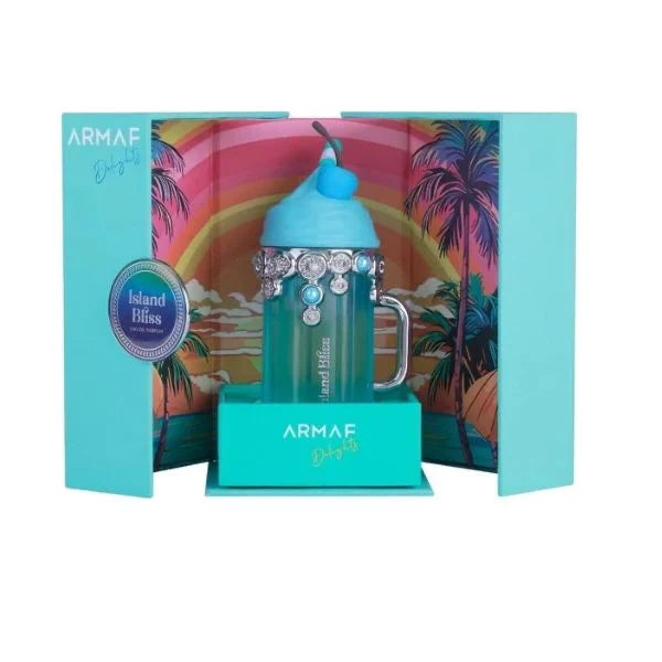 Island Bliss Armaf perfume bottle from Pertinacia Perfume, featuring a sleek design and tropical-inspired scent.