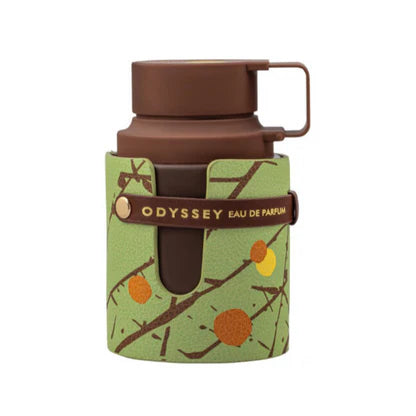 Odyssey Dubai Chocolat perfume by Armaf, featuring a sleek bottle design and luxurious chocolate scent.