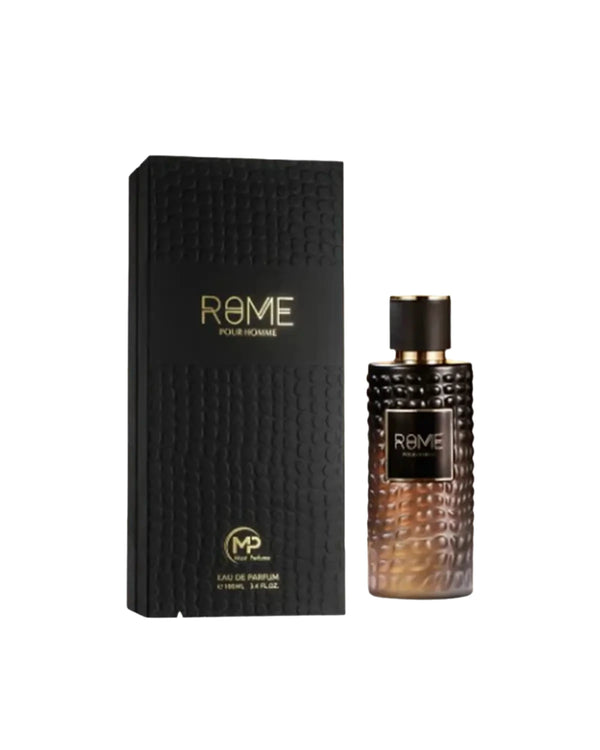 Rome 3.4oz men's Eau de Parfum by Bharara, presented by Pertinacia Perfume, featuring a sleek bottle design and elegant branding.