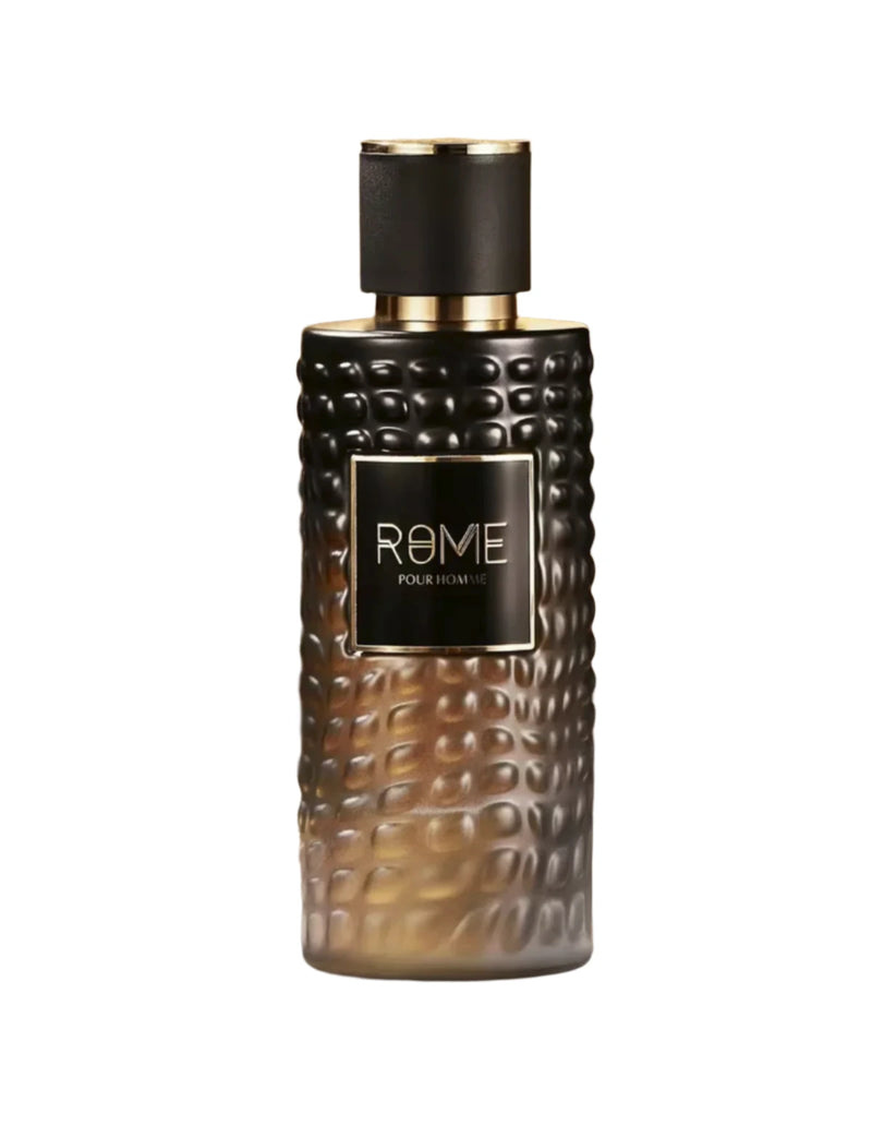 Rome 3.4oz men's EDP by Bharara, from Pertinacia Perfume, featuring a sleek bottle with elegant branding and a sophisticated scent.
