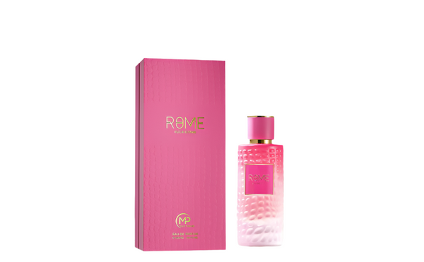 Bharara Pertinacia Perfume Rome 3.4oz EDP for women, elegant glass bottle with floral and citrus notes visible.