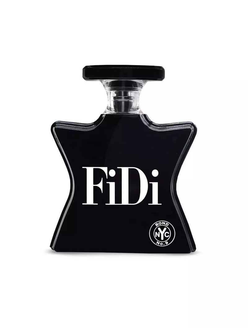 Pertinacia Perfume Bond No. 9 FiDi EDP decant sample in a 3.3 oz spray bottle, unisex fragrance with elegant design.