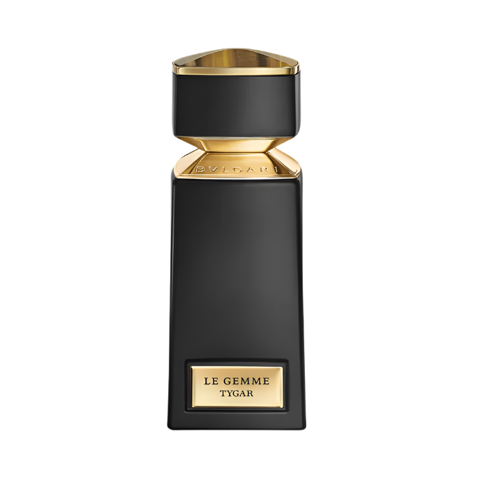Bvlgari Le Gemme Tygar Eau De Parfum bottle by Pertinacia Perfume, showcasing the elegant glass design and branding.