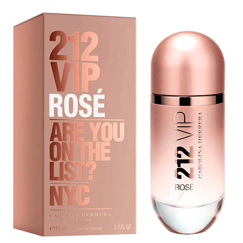 212 VIP Rose by Carolina Herrera Eau De Parfum Spray for Women, 4.2 oz, elegant glass bottle with pink accents