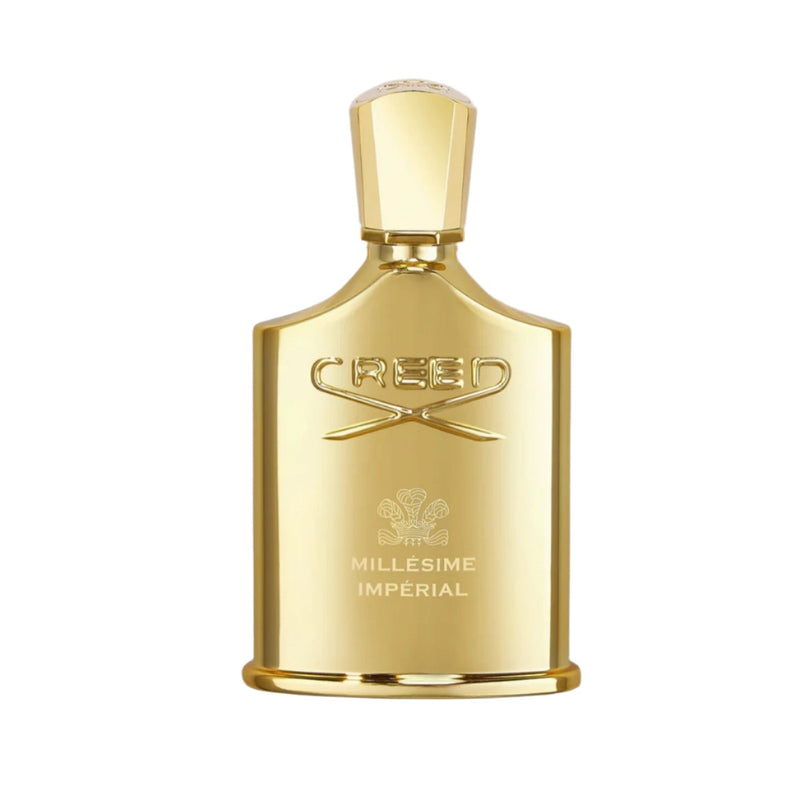 Creed Millesime Imperial EDP perfume bottle, 3.3oz, with elegant packaging and label, representing the luxurious fragrance.
