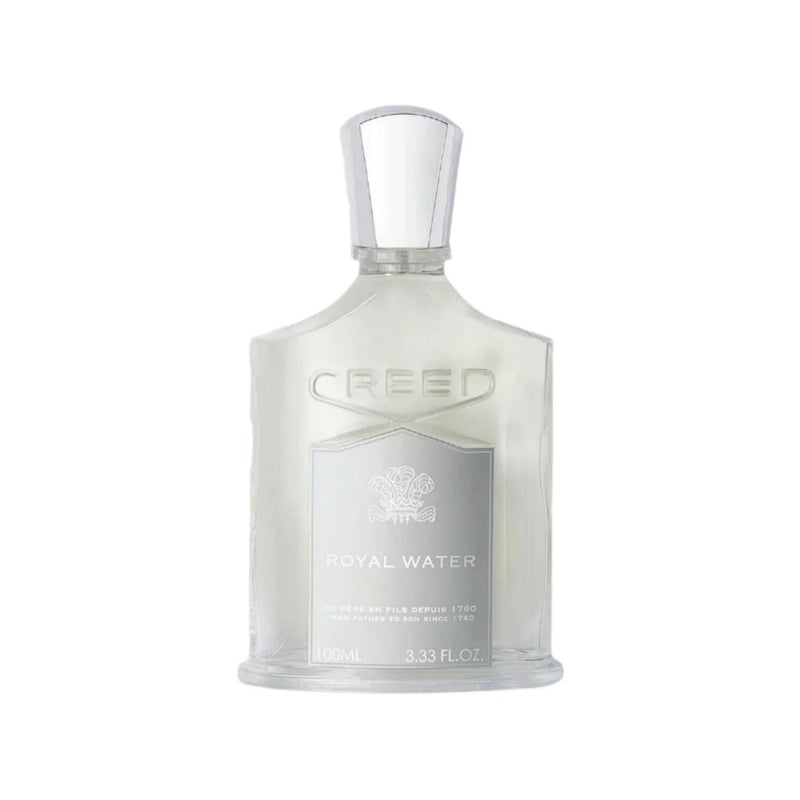 Royal Water by Creed perfume in a 3.3 oz EDP bottle, featuring elegant packaging and the Creed brand label.