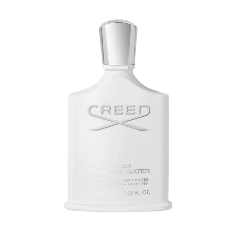 Silver Mountain Water by Creed perfume bottle, 3.3 oz EDP with sleek silver design and elegant packaging.