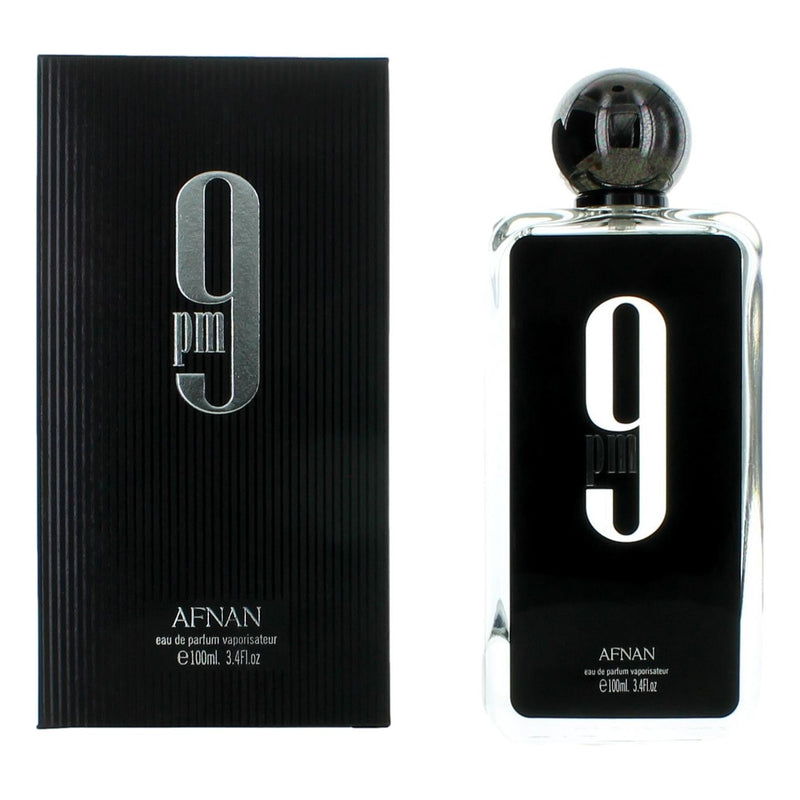 Decant sample of 9 PM by Afnan Eau De Parfum in a 3ml container, showcasing the perfume bottle and branding.