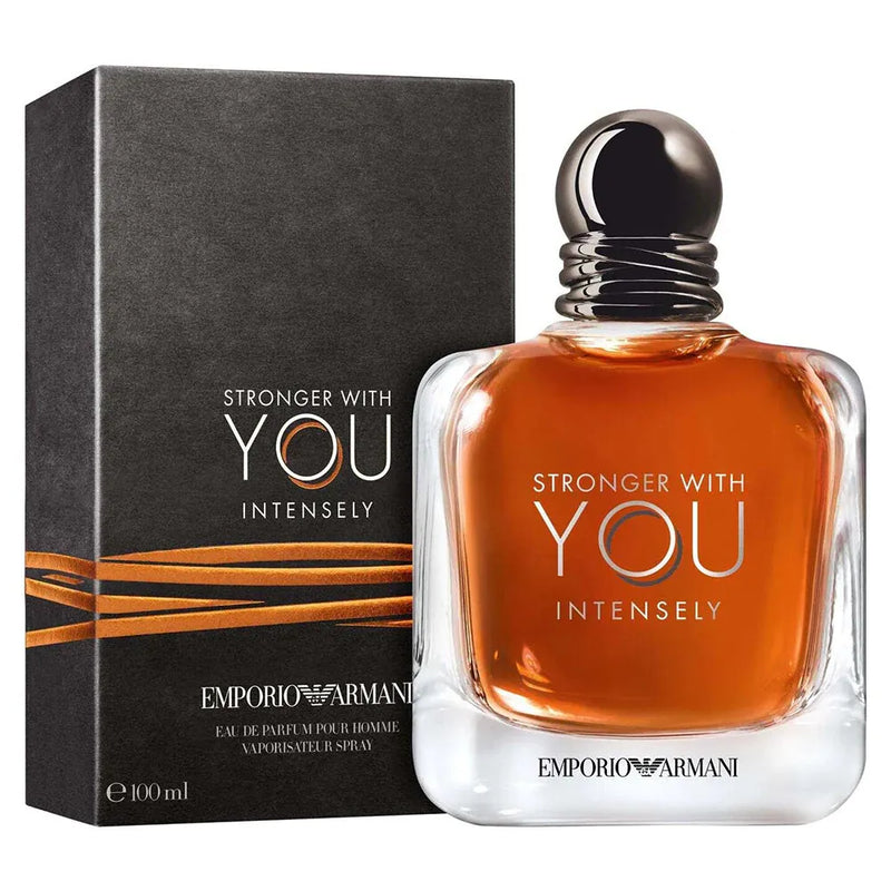 Pertinacia Perfume decant of Emporio Armani Stronger With You Intensely EDP in a 3ml bottle, showcasing the perfume sample.