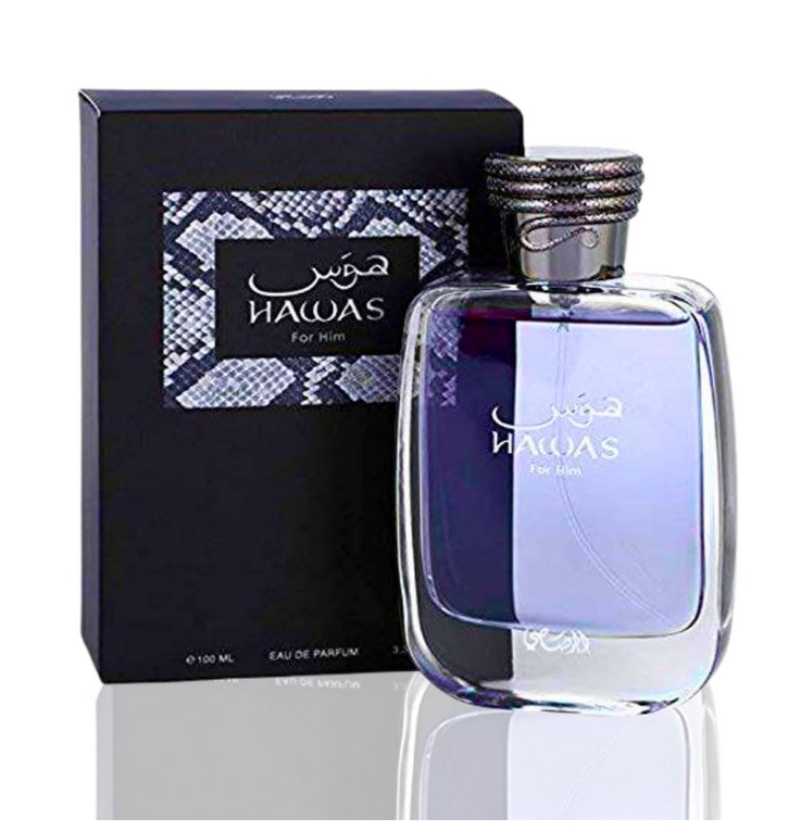 Pertinacia LLC Hawas by Rasasi Eau De Parfum decant sample in a 3ml bottle with a clear cap.