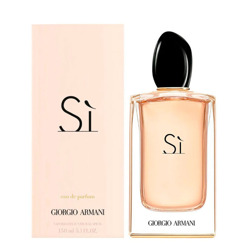 Giorgio Armani Si EDP perfume bottle, 5oz, with sleek design and elegant branding from Pertinacia Perfume.