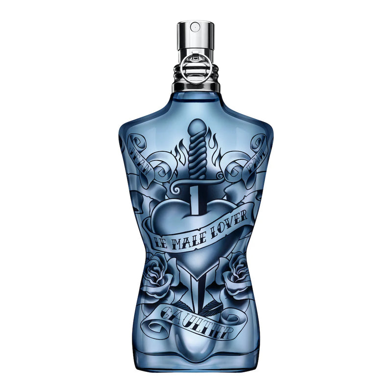 Jean Paul Gaultier Le Male Lover 4.2oz EDP limited edition perfume bottle with sleek design and distinctive branding.