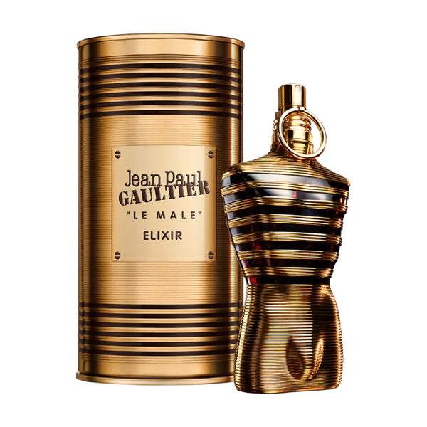 Pertinacia Perfume Le Male Elixir Jean Paul Gaultier for Men EDP 4.2oz bottle with sleek design and label.