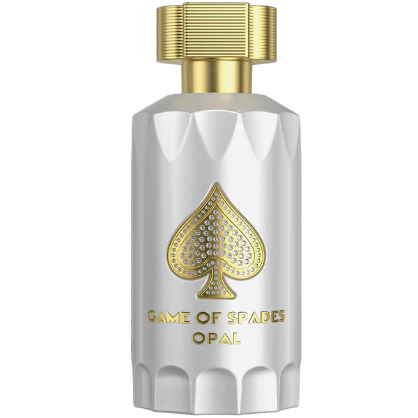 Jo Milano Games of Spades Opal perfume bottle, 3.4oz, with elegant packaging and label design by Pertinacia Perfume.