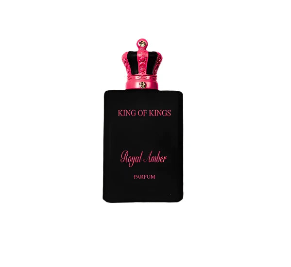 Decant sample of King of Kings Royal Amber EDP by Pertinacia LLC, showcasing the perfume bottle and label.