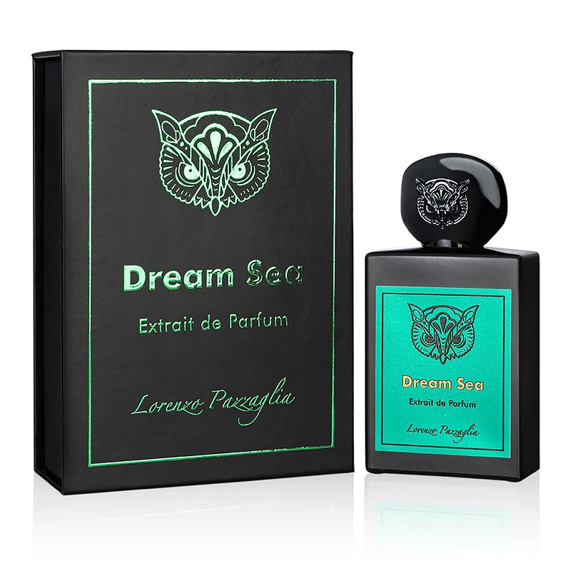Dream Sea Lorenzo Pazzaglia perfume bottle, 1.7oz, with elegant design featuring a clear glass container and a stylish cap.
