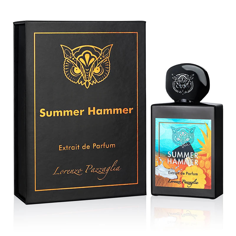 Summer Hammer perfume by Lorenzo Pazzaglia in a 1.7oz bottle, featuring a sleek design and vibrant summer-inspired packaging.