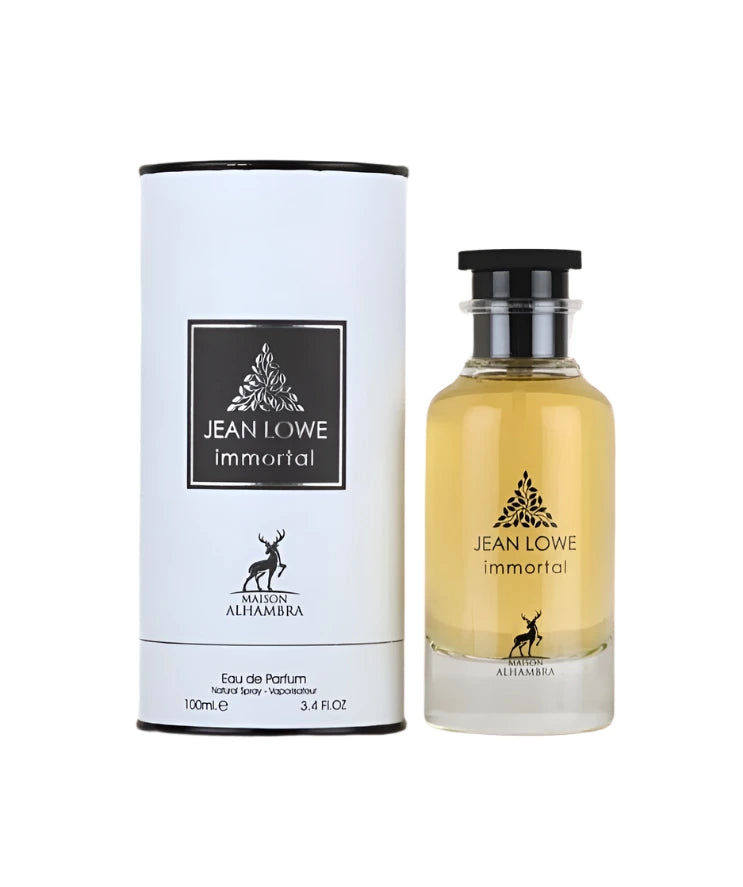 Maison Alhambra Jean Lowe Immortal 3.4oz EDP perfume bottle by Pertinacia Perfume with elegant design.